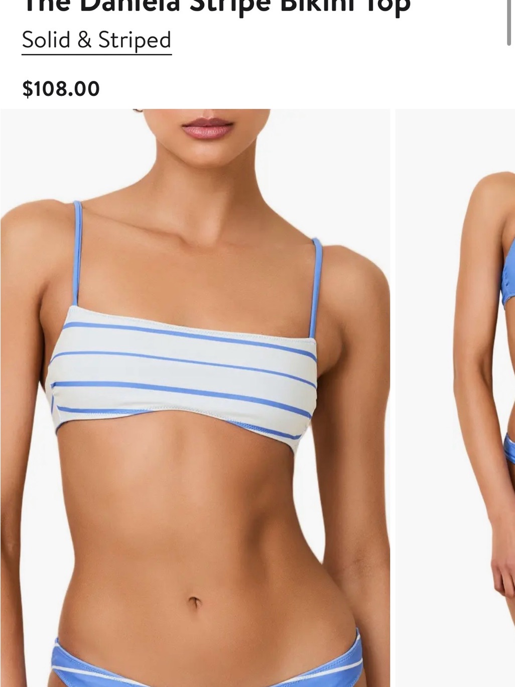 Solid & Striped Daniela Stripe Bikini Top & Bottoms Blue & White